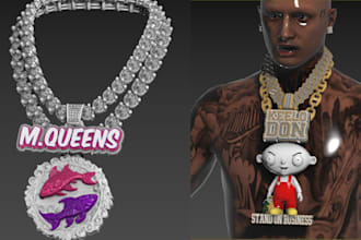 design realistic custom chains  necklaces for gta fivem characters