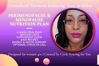create nutrition plans for perimenopause and menopause