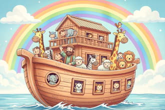 create enchanting childrens christian book illustration and bible story book art