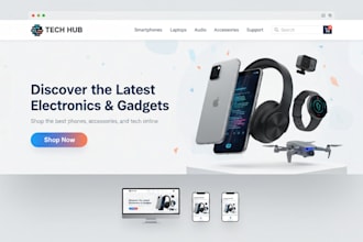 design electronics shopify store gadget store electronics phone repair website