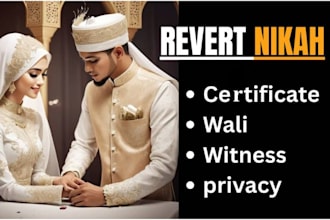 conduct your nikah ceremony and documentation for reverts