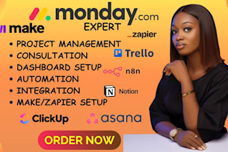 setup monday CRM make com clickup monday com made com trello notion dashboard