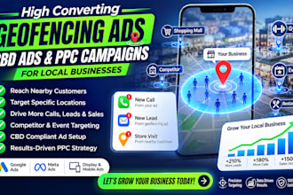 set up high converting geofencing ads, cbd ads, ppc campaigns for local business