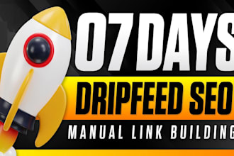 provide 7 days drip feed SEO service to boost your website on google first page