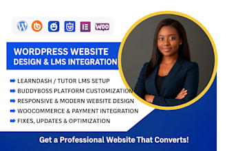 design and build a professional buddyboss, learndash or tutor lms website