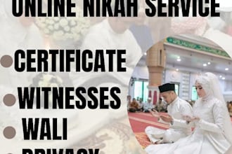 be your  imam for your online nikah and muslim marriage