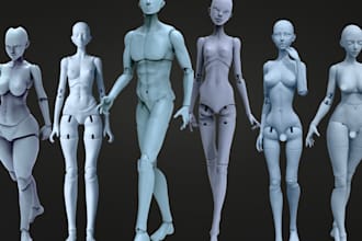 custom 3d bjd articulated doll ball jointed doll model for 3d printing custom 3d
