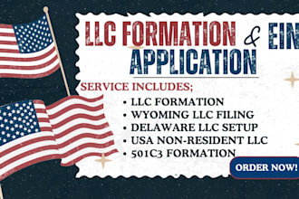 register your US llc in any state with ein, bylaws, and compliance docs