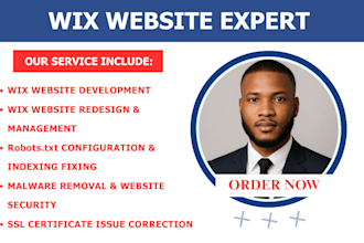 fix and redesign your wix website with SEO and malware protection