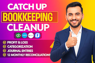 do quickbooks setup, cleanup, and monthly bookkeeping