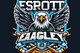 design unique esport eagle hockey logo