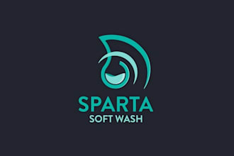 make modern spartan themed logo for sparta soft wash