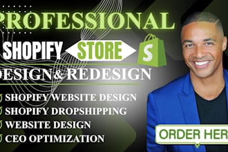 do shopify store design, redesign, shopify dropshipping store, shopify website