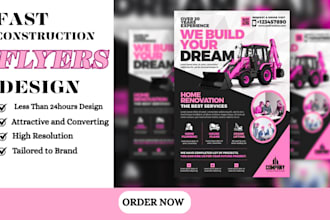 design professional, fast construction flyers for business