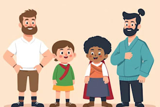 create a unique flat vector illustration