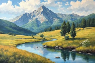 draw digital landscape oil painting from your photo
