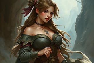 create fantasy female or dnd portrait illustration