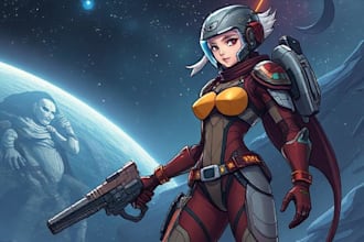 sci fi character illustration or sci fi character
