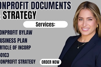 create your nonprofit bylaws, business plan, and incorporation docs