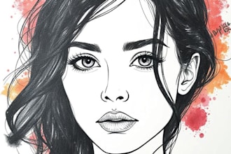 draw abstract portrait art