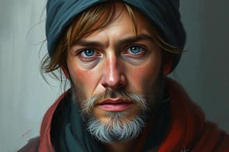 draw a digital oil painting portrait