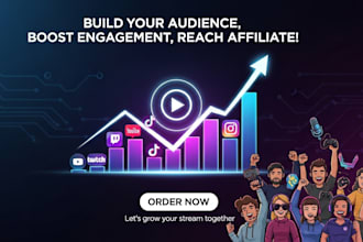 promote twitch kick streams with live viewers and chatters to reach affiliate