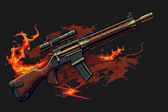 create weapon design and illustration for you