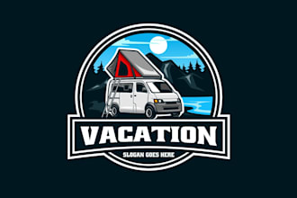 create awesome and gorgeous  camping car logo design