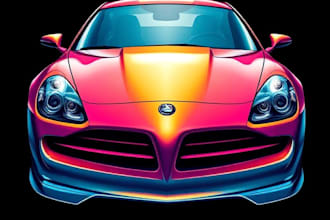 make amazing vector car portrait form your car