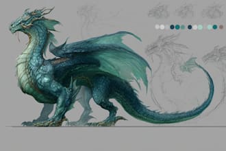 draw a monster design, concept art creatures