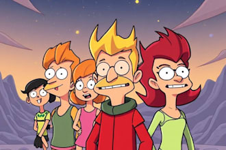 draw a cartoon futurama style portrait