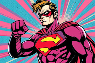 design an amazing superhero pop art