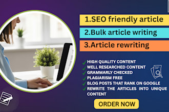 write bulk articles and SEO blog posts