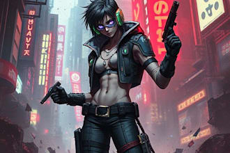 create cyberpunk character art