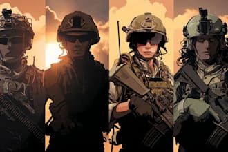 draw military themed illustrations