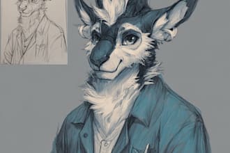 furry ref sheet oc fursona character design furry art anthro feral wolf furry