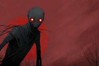 draw detailed dark art and heavy metal horror illustration for tshirt