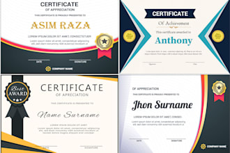 design professional certificates, diplomas, and awards