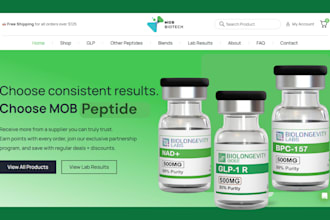 design peptide website woocommerce store peptide store