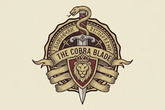 design a striking vintage dagger logo for your brand