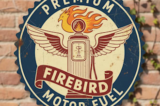 design a classic vintage gas logo for your brand