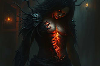 create dark art illustration