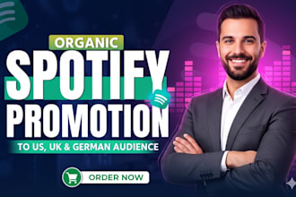 organic US uk german spotify music promotion to real audience
