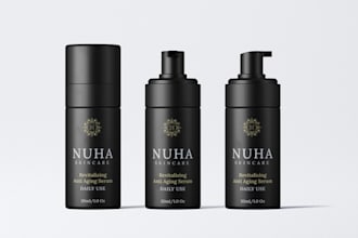 design luxury skincare, cosmetic and beauty product label and packaging