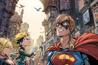do comic book illustration, marvel comic superhero