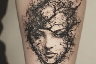 custom an abstract black tattoo design