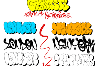 do awesome graffiti throw up or tagging with your name or brand