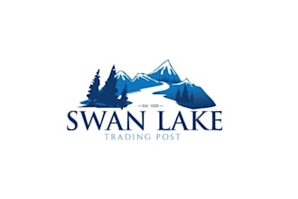 design unique swan lake trading post logo