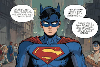 comic book illustration, marvel comic superhero