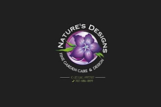 create a purple flower greatest logo for natures designs